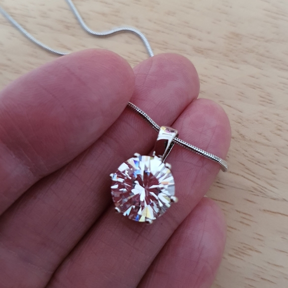 "Oh My Gosh" Silver Swarovski Crystal Necklace - Picture 5 of 5